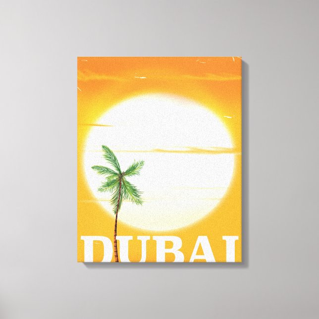 Dubai Vintager Stil Urlaubsposter Leinwanddruck (Vorderseite)