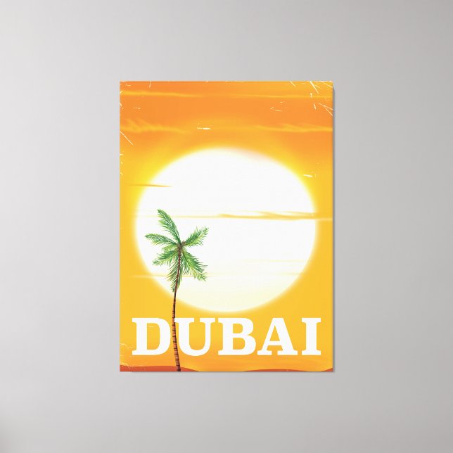 Dubai Vintager Stil Urlaubsposter Leinwanddruck (Vorderseite)