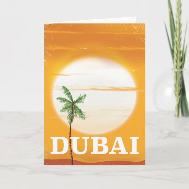 Dubai Vintages Urlaubsposter Feiertagskarte (Vorderseite)