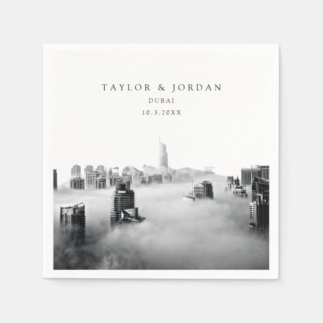 Dubai Wedding Custom Foto Cocktail Napkins Serviette (Vorderseite)