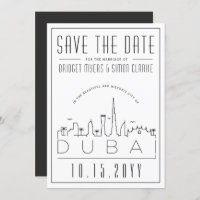Dubai Wedding Deko Style Skyline Save the Date