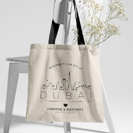 Dubai Wedding | Stilisierte Deko Skyline Tote Bag Tragetasche