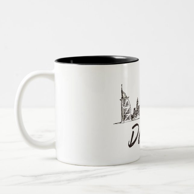 Dubaiskyline-Tasse Zweifarbige Tasse (Links)