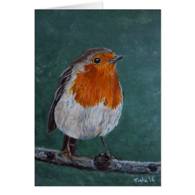 Dubbele kaart Roodborst. (Vorne)