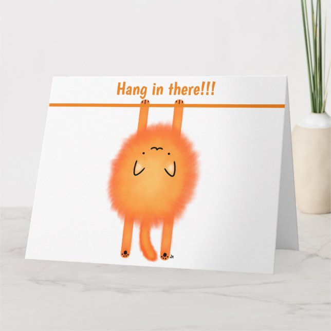 Dubbele wenskaart hang in there! Poes Karte (Vorderseite)