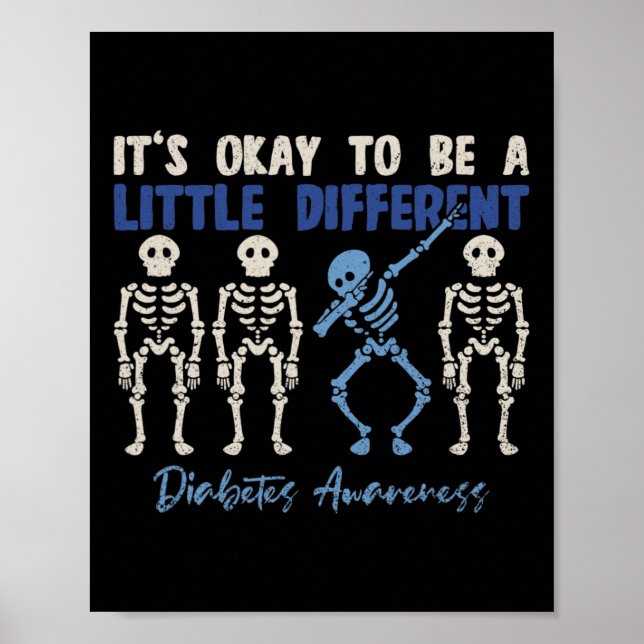 Dubbing Skeleton T1d Diabetes Awareness Warrior Cl Poster (Vorne)