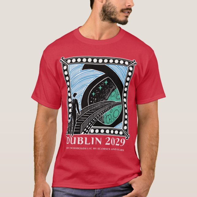 Dublin2029 bid with writing white retro T-Shirt (Vorderseite)