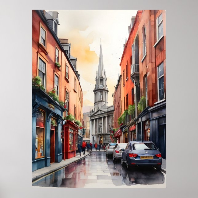 Dublin Aqucolor Art Poster (Vorne)