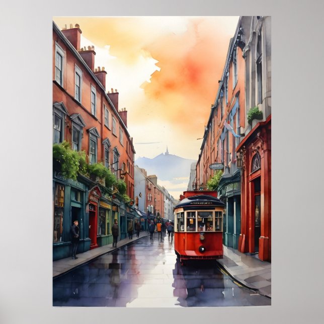 Dublin Aqucolor Art Poster (Vorne)