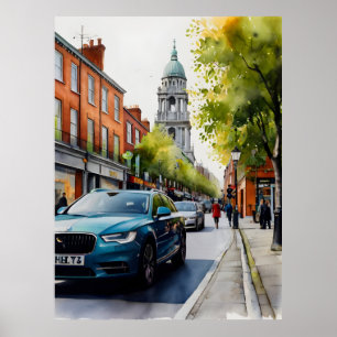 Dublin Aqucolor Art Poster