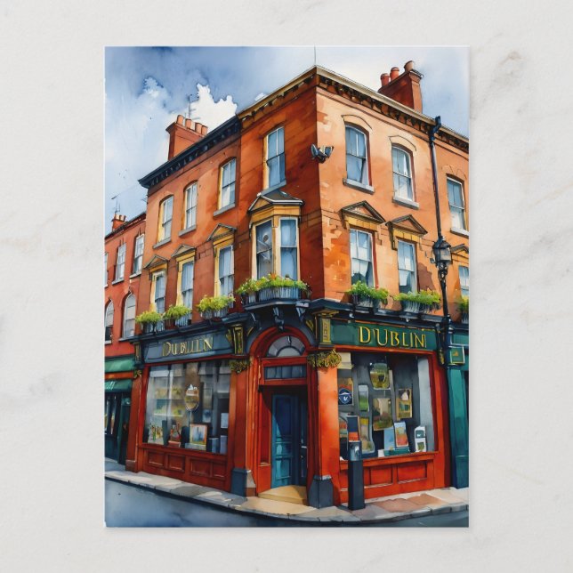 Dublin Aqucolor Art Postkarte (Vorderseite)