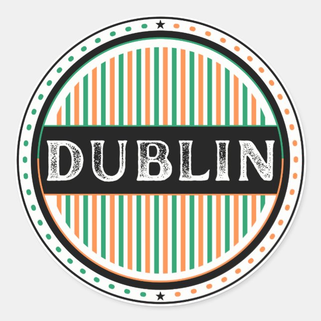 Dublin City Pride Emblem – Irish Identity Runder Aufkleber (Vorderseite)