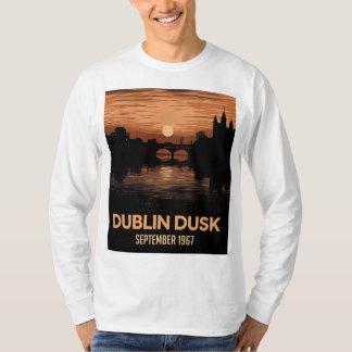 Dublin Dämmerung Grafik Herren T-Shirt Irland Tee