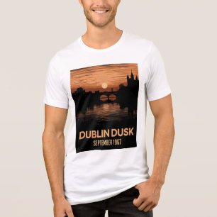 Dublin Dämmerung Grafik Herren T-Shirt Irland Tee