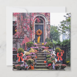 Dublin Door Autumn Grußkarte Feiertagskarte