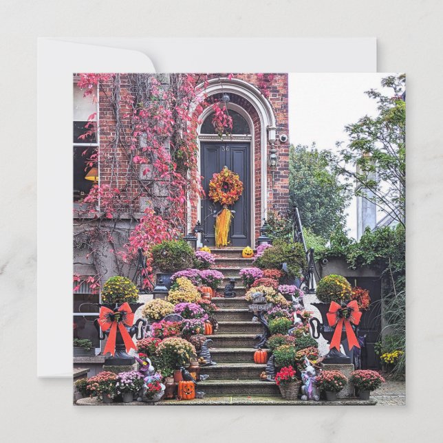 Dublin Door Autumn Grußkarte Feiertagskarte (Vorderseite)