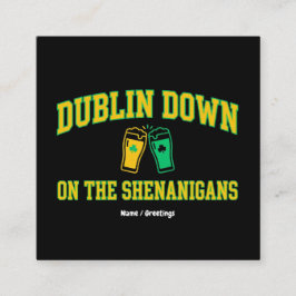 Dublin Down Heritage Club Vintage Varsity Kleeblat Quadratische Visitenkarte
