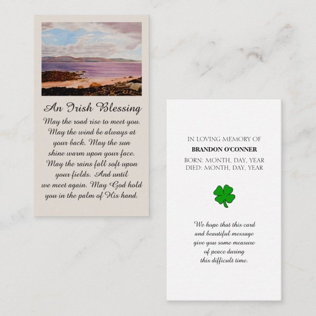 Dublin Feier des Lebens mit Lila Roten Siena Visitenkarte (Vorne/Hinten)