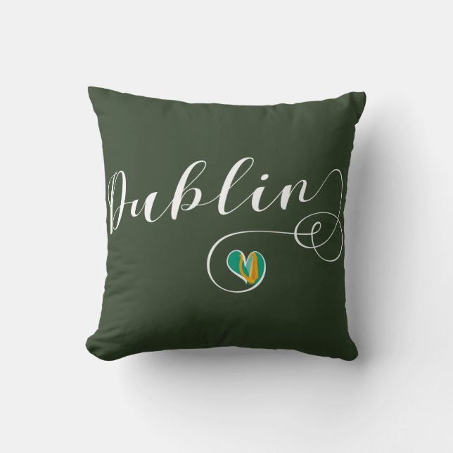 Dublin Heart Throw Cushion, Irland Kissen (Vorderseite)