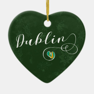 Dublin Herz, Weihnachtsbaum Keramik Ornament