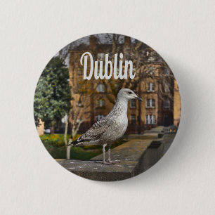 Dublin Ireland Bird on Bridge Button