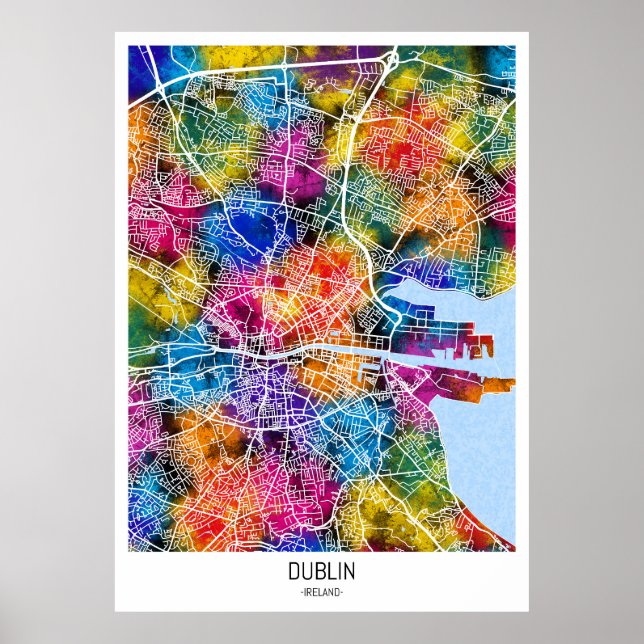 Dublin Ireland City Map Poster (Vorne)