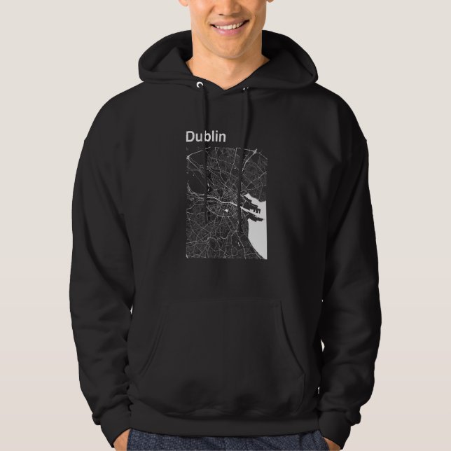 Dublin Ireland Classic City Map Graphic Hoodie (Vorderseite)