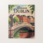 Dublin Ireland Illustration Travel Art Vintag Puzzle<br><div class="desc">Dublin Retro Vektor Reise Design. Zu den historischen Gebäude des Hauses zählen das Schloss von Dublin,  das im 13. Jahrhundert verabredet wurde,  und die imposante Kathedrale von St. Patrick,  die 1191 gegründet wurde.</div>