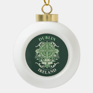 Dublin Ireland Irish Celtic Cross Keramik Kugel-Ornament