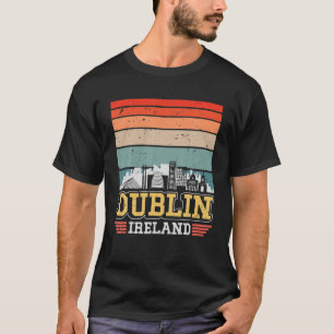 Dublin Ireland Retro Vintag Sunset Skyline Dublin T-Shirt