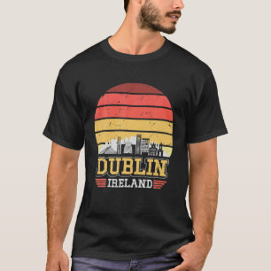 Dublin Ireland Retro Vintag Sunset Skyline Dublin T-Shirt