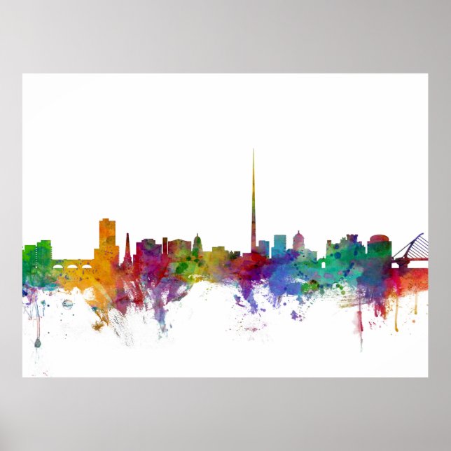 Dublin Ireland Skyline Poster (Vorne)