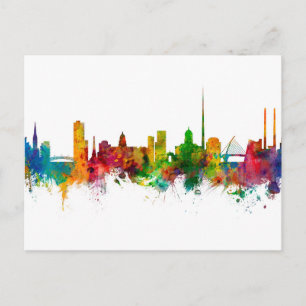 Dublin Ireland Skyline Postkarte