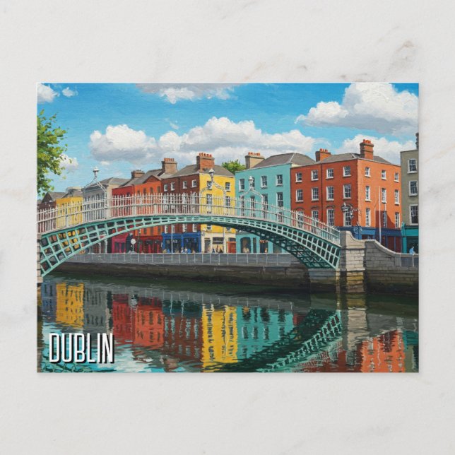 Dublin Ireland Travel Postkarte (Vorderseite)