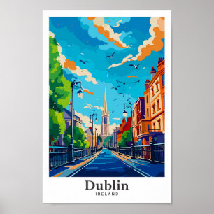 Dublin Ireland Vintage Travel Portrait Poster