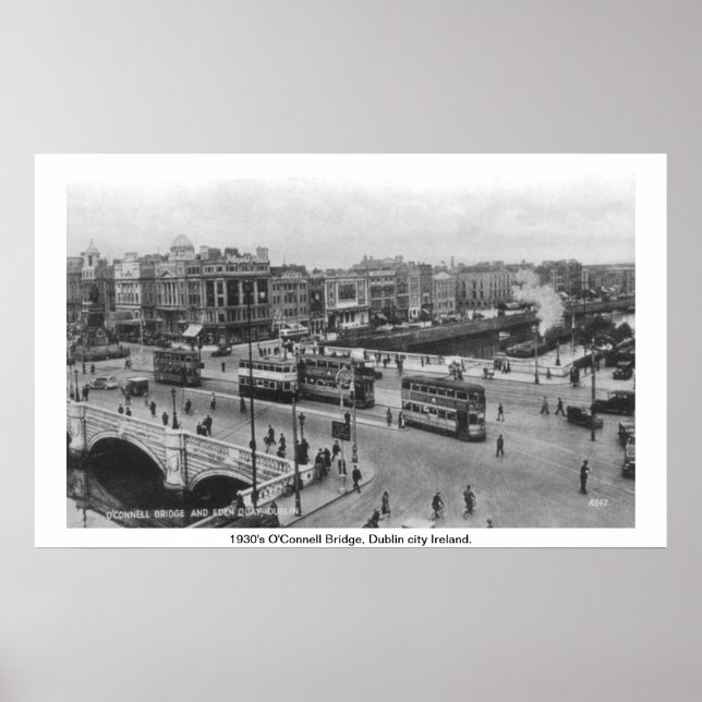 Dublin Irland 1930er Guinness-Barge auf Liffey Poster (Vorne)