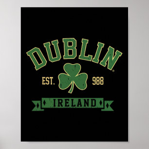Dublin Irland Clover Leaf Kleeblatt St Patricks Da Poster