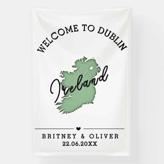 Dublin Irland Destination Hochzeitsgeschenke Banner (Vertikal)