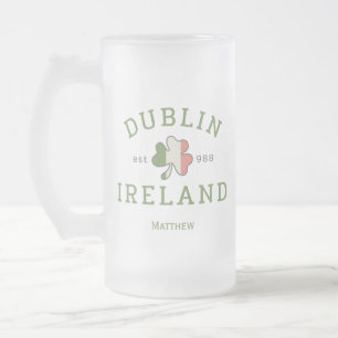 Dublin Irland Est. 988 St. Patrick's Day Mattglas Bierglas