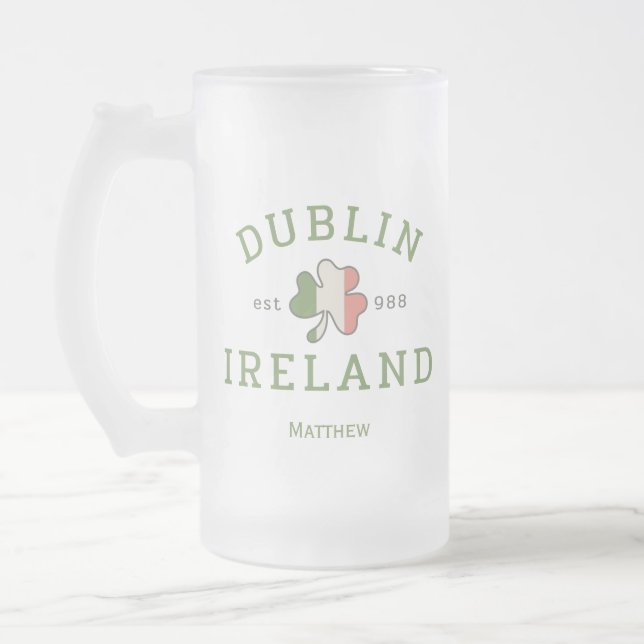 Dublin Irland Est. 988 St. Patrick's Day Mattglas Bierglas (Links)