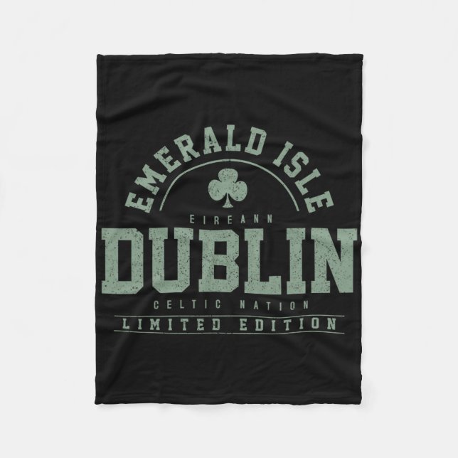 Dublin Irland Kleeblatt Irischer St. Patricks Tag  Fleecedecke (Vorderseite)