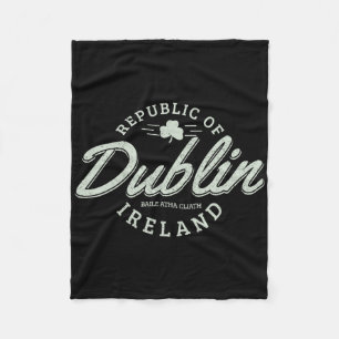 Dublin Irland Kleeblatt Irischer St. Patricks Tag Fleecedecke