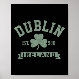 Dublin Irland Kleeblatt Irischer St. Patricks Tag Poster