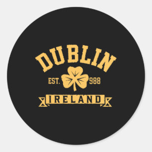 Dublin Irland Kleeblatt Shamrock Gegr. 988 St Pat Runder Aufkleber