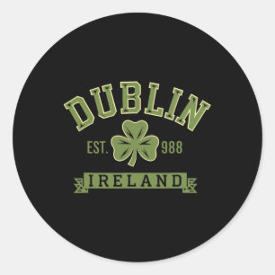 Dublin Irland Kleeblatt Shamrock Keltisch Gegr 988 Runder Aufkleber