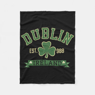 Dublin Irland Kleeblatt Shamrock St Patricks Tag Fleecedecke