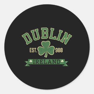 Dublin Irland Kleeblatt Shamrock St Patricks Tag Runder Aufkleber