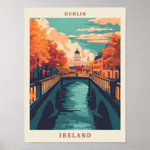 Dublin Irland Kunst Elegant Vintage Reise Poster