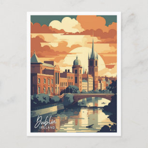 Dublin Irland Kunst Reise Ort Illustration Postkarte
