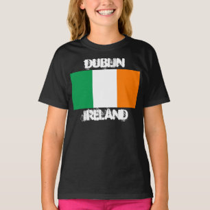 Dublin, Irland mit irischer Flagge Girls T-Shirt